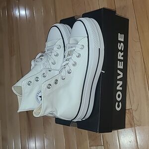 Converse All Star Hi platform white sz 5
